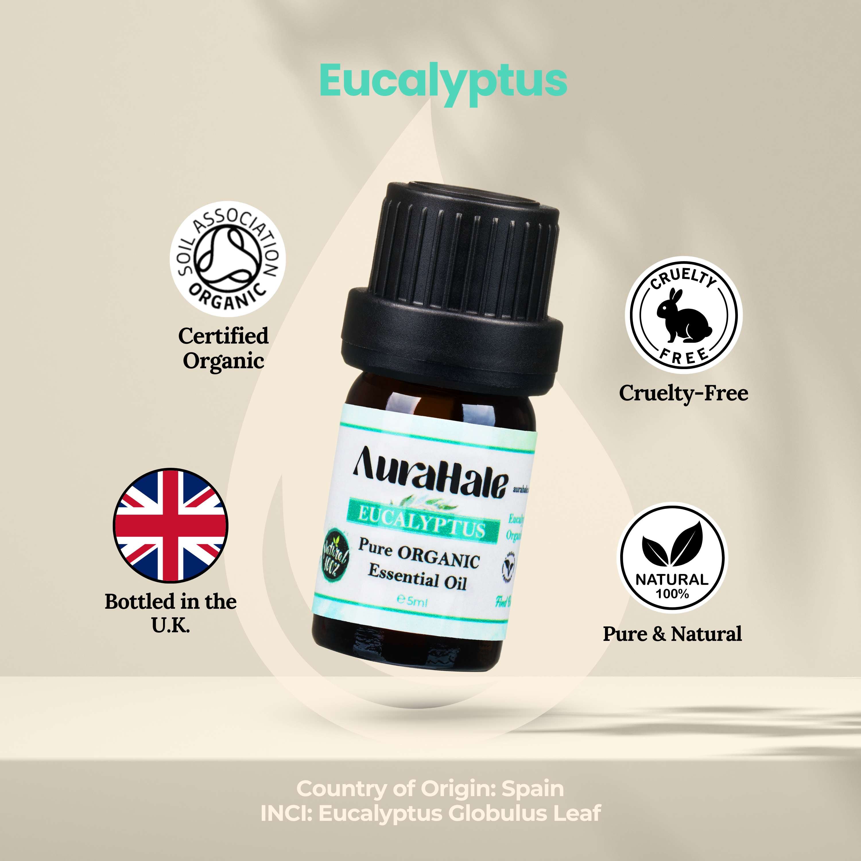 Eucalyptus Essential Oil – Organic, Natural, Pure (5ml)