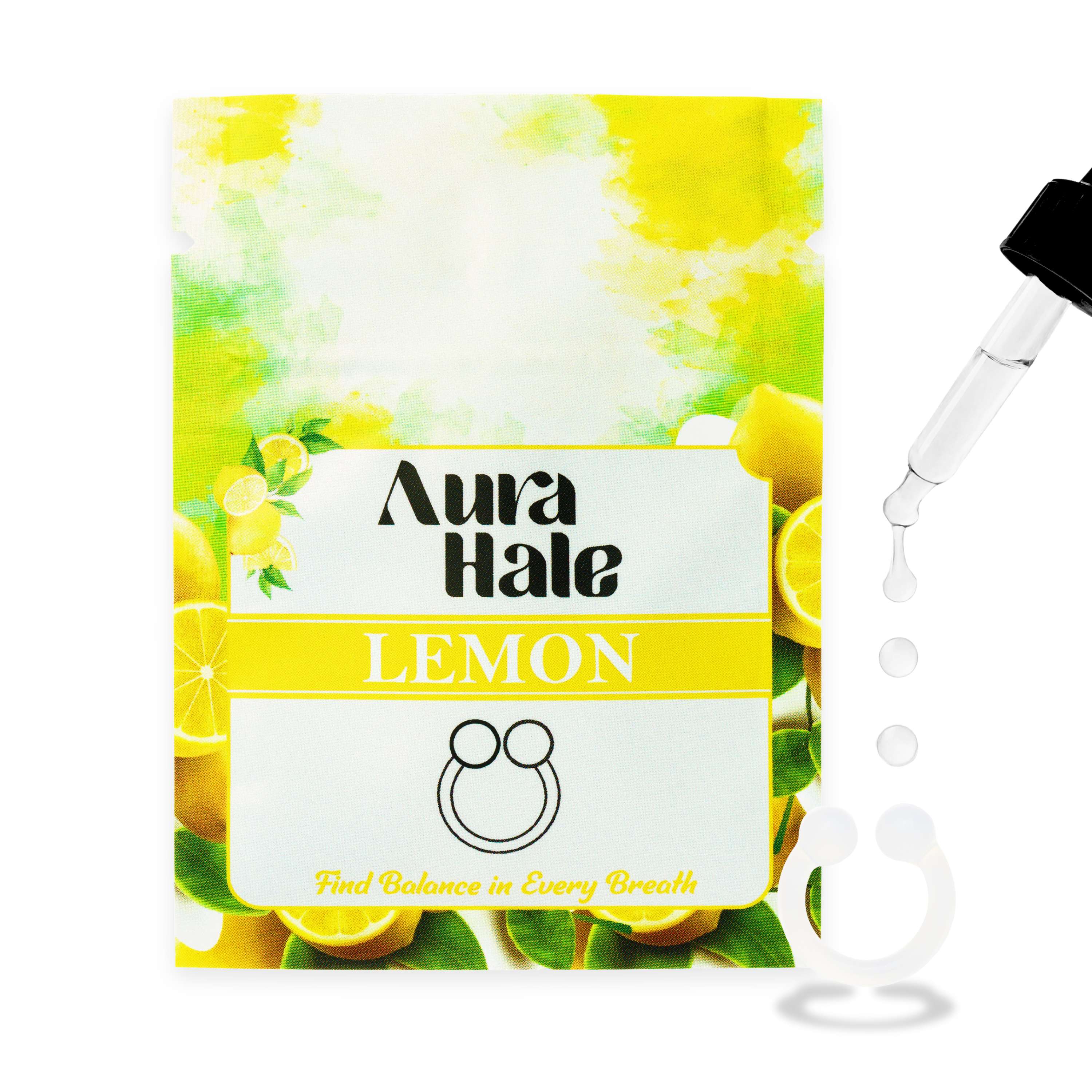 Lemon Scent (1x Nasal Diffuser) – Essential Oil Infused Nose Ring for Bright Mood, Sharp Mind & Immune Support
