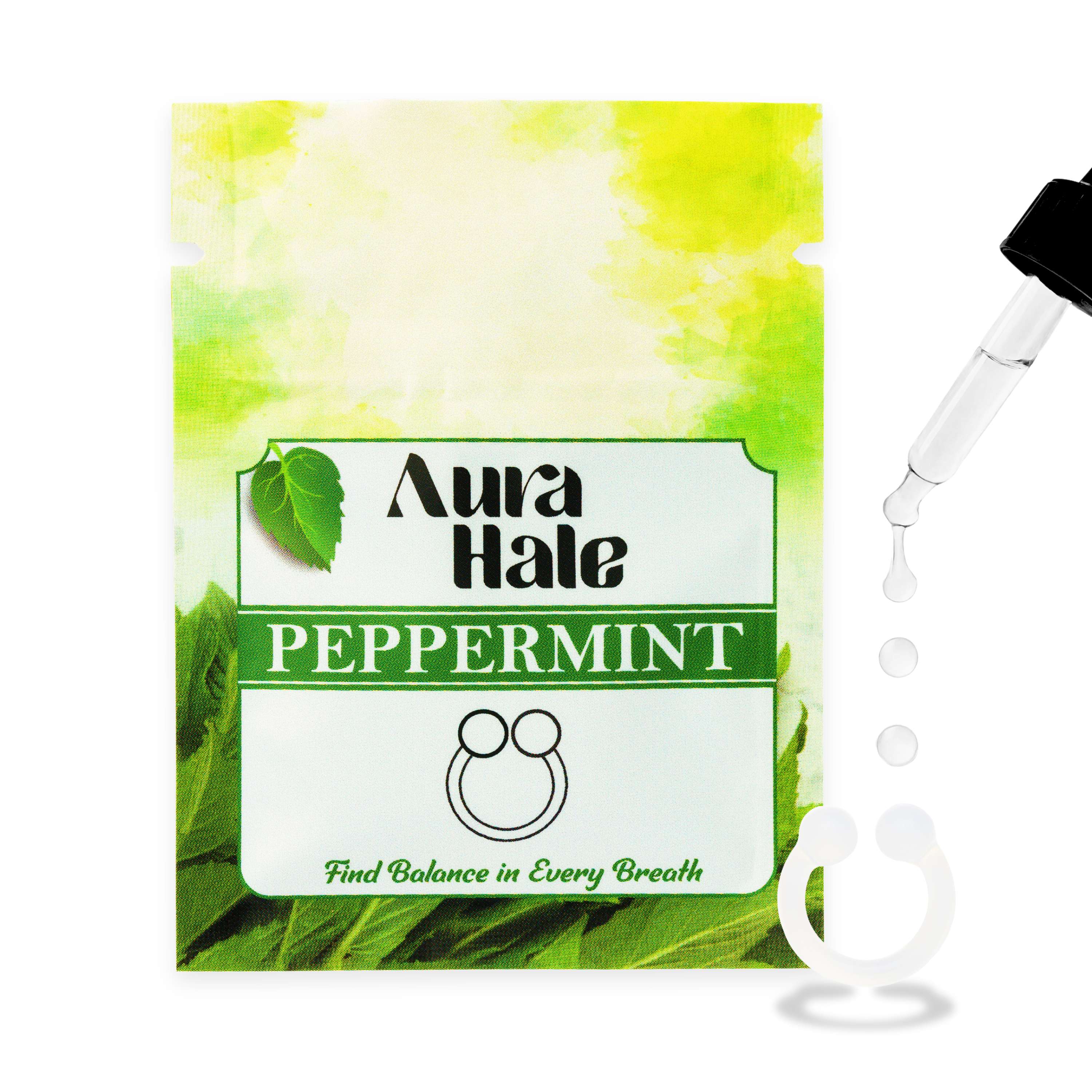 Peppermint Scent (1x Nasal Diffuser) – Essential Oil Infused Nose Ring for Vibrant Focus, Stress Relief & Fresh Breaths
