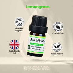 Lemongrass Essential Oil – Organic, Natural, Pure (5ml)
