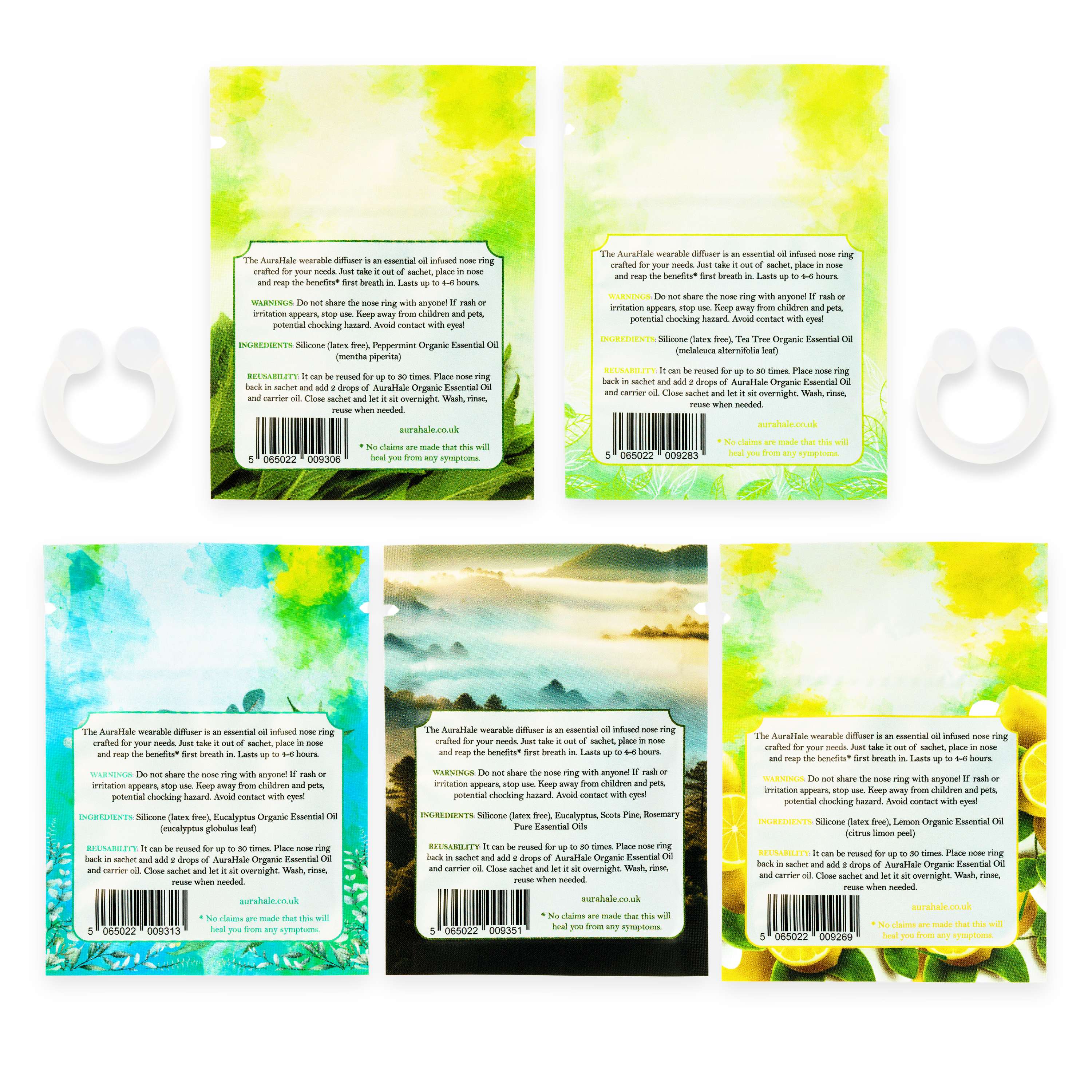 Breathe Easy Pack 5x Nasal Diffusers – Organic, Natural, Pure