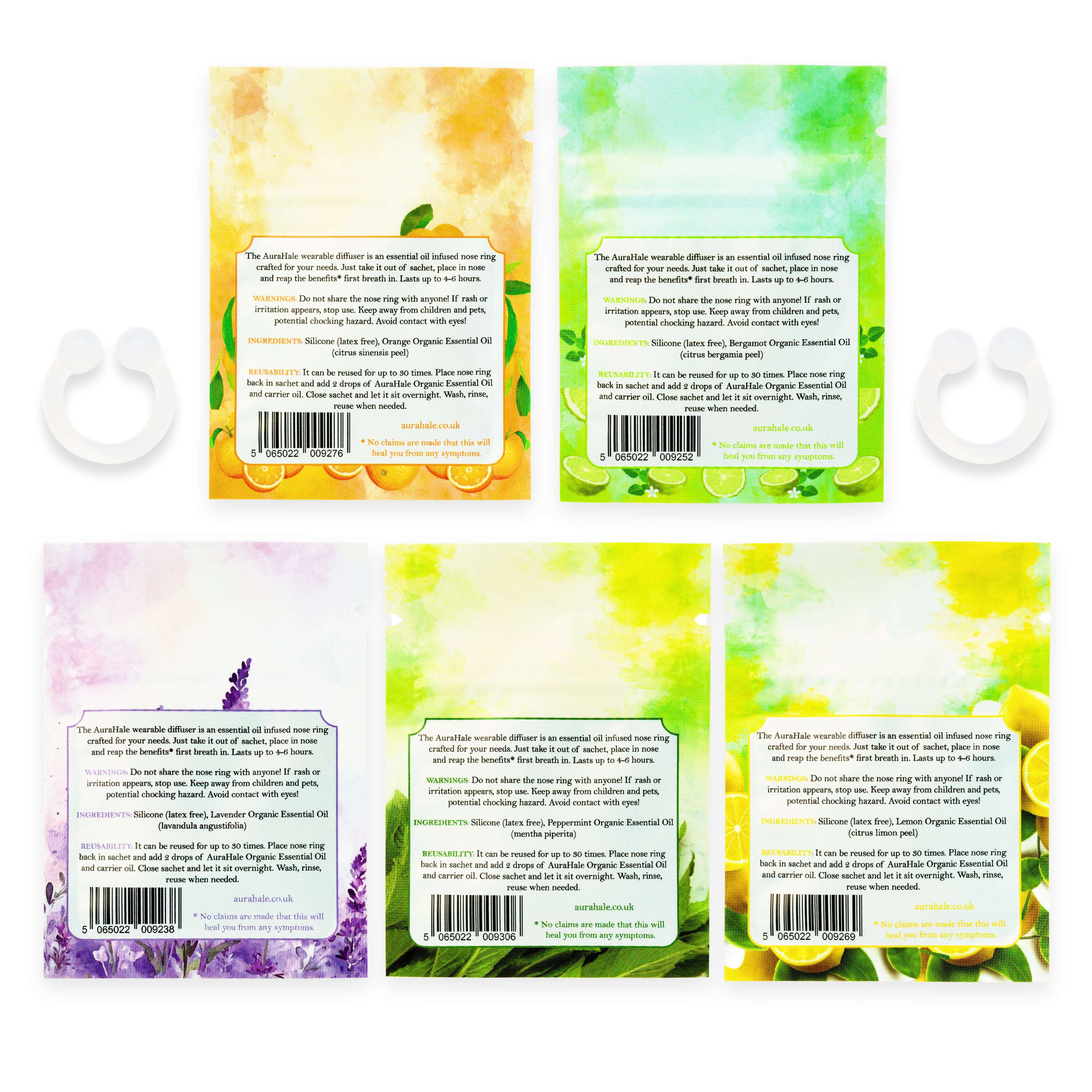 Starter Pack 5x Nasal Diffusers – Organic, Natural, Pure