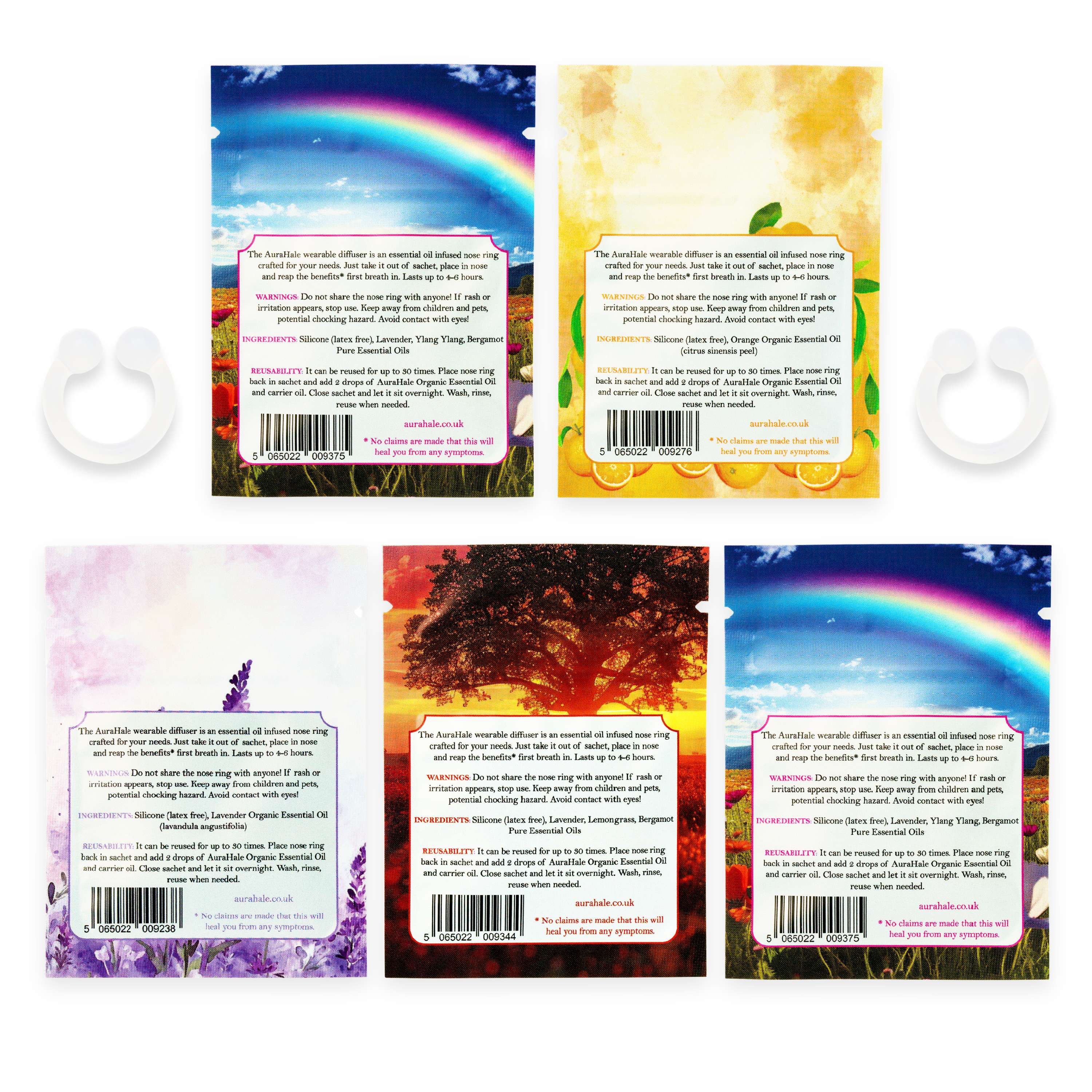 Stress Relief Pack 5x Nasal Diffusers – Organic, Natural, Pure
