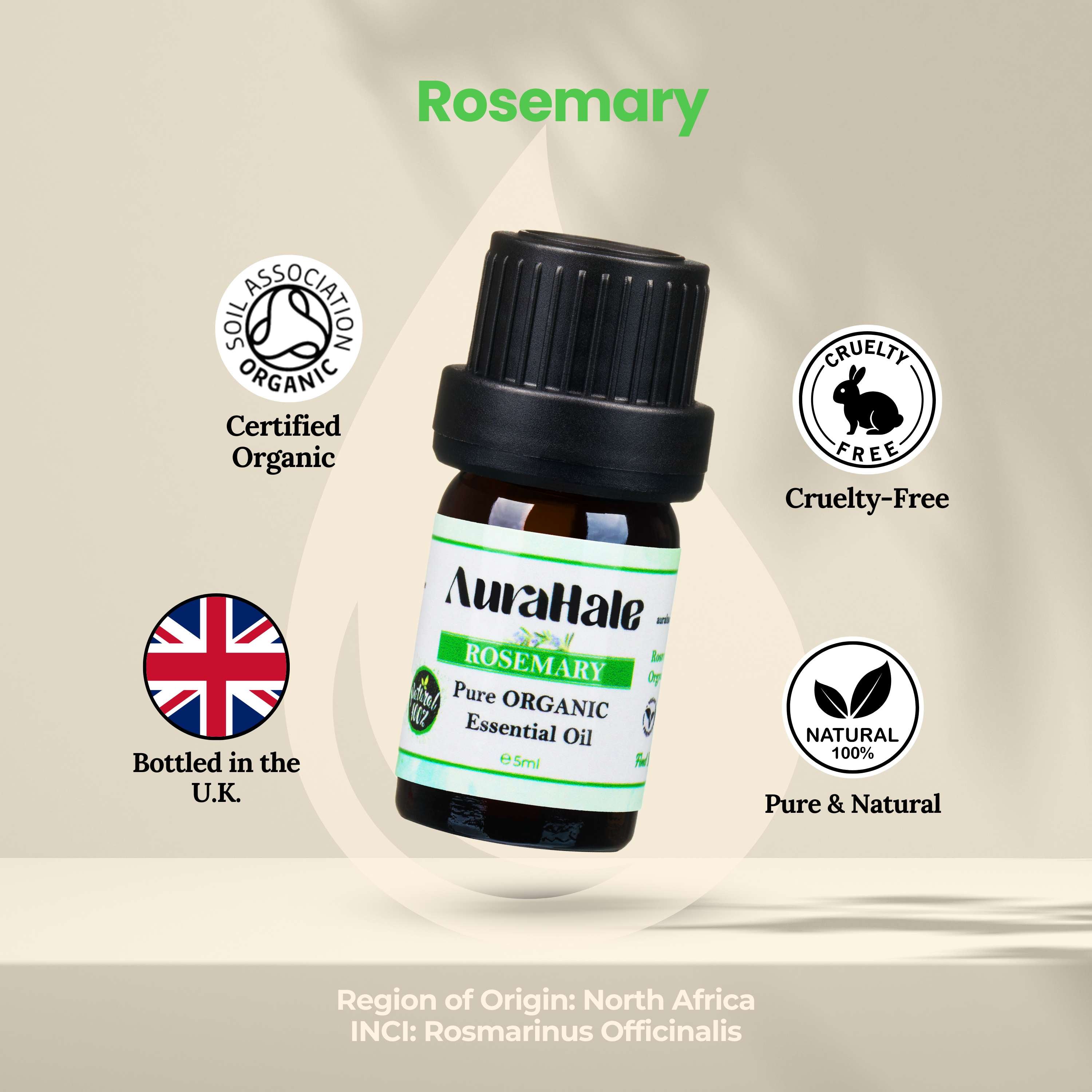 Rosemary Essential Oil – Organic, Natural, Pure (5ml)