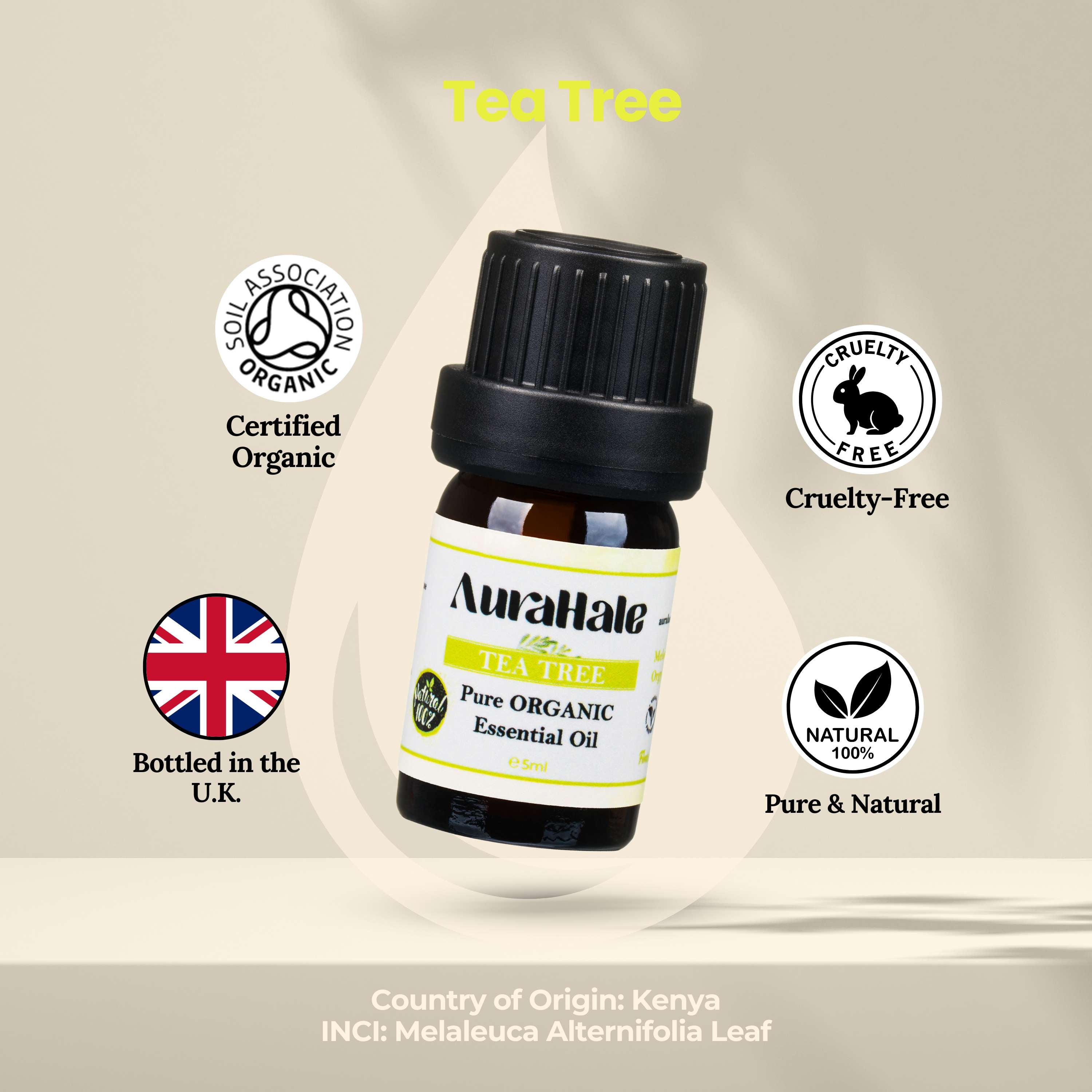 Tea Tree Essential Oil – Organic, Natural, Pure (5ml)